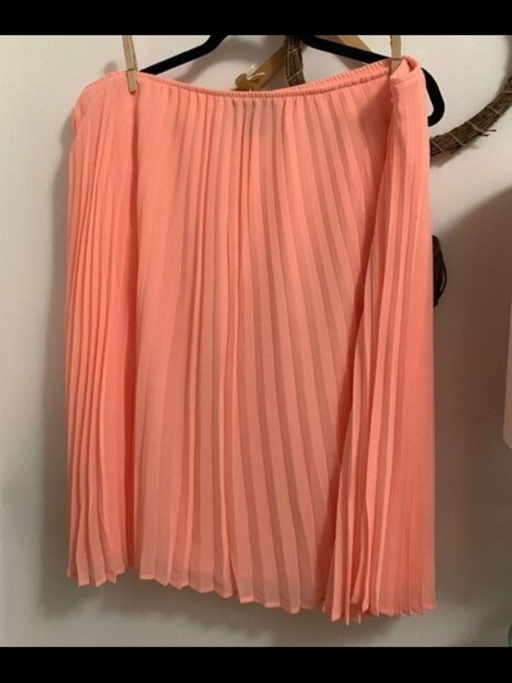Apostrophe Pleated Midi Skirt - Peachy Coral